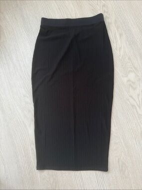 Kith Black sheer Ribbed Pencil Skirt